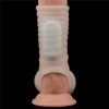 Lovetoy Vibrating Silk Knights Ring with Scrotum Sleeve (White) III