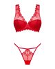 Obsessive Lonesia 2-pcs set red  S/M