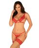 Obsessive Mellania 2-pcs set red  S/M