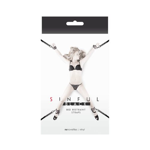 NS Toys Sinful Black Bed Restraint Straps