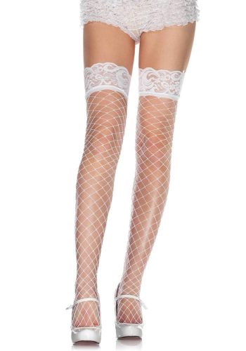 Leg Avenue Fence Net Stocking - WHITE - O/S - HOSIERY