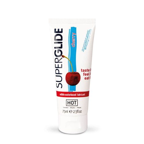 Hot HOT Superglide edible sikosító waterbased - CHERRY - 75ml