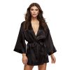 Baci - All Satin Robe Black