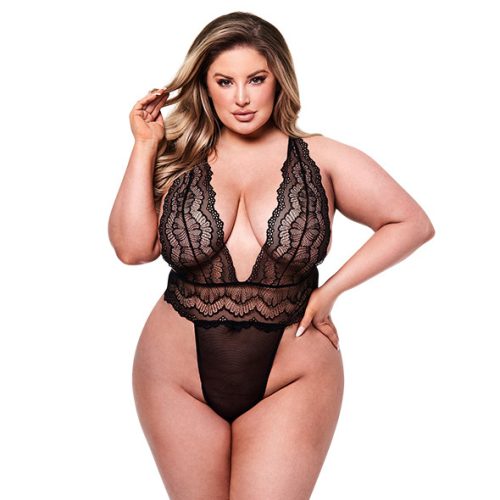 Baci - Sexy Deep V Lace Teddy Queen