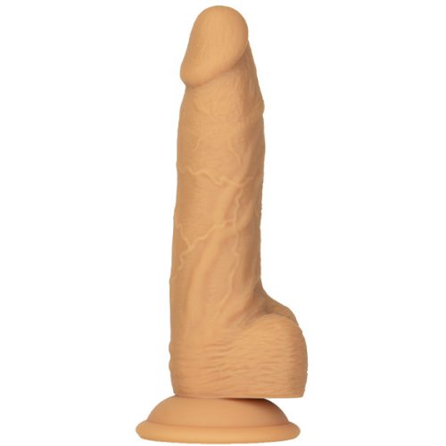 Naked Addiction - Rotating & Vibrating Dong with Remote Caramel 20 cm