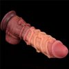 10.5'' Dual layered Platinum Silicone Cock with Rope