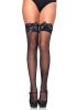 Leg Avenue 726261 LACE TOP LYCRA FISNET THIGH HI W/ BOW O/S BLK