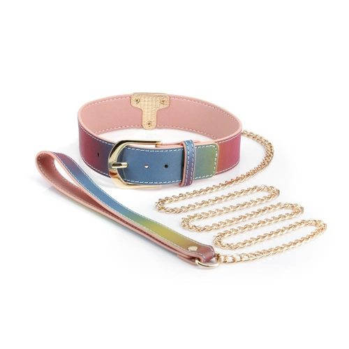 NS Toys Spectra Bondage - Collar &  Leash - Rainbow