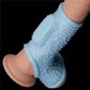 Lovetoy Vibrating Drip Knights Ring with Scrotum Sleeve Blue