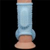 Lovetoy Vibrating Drip Knights Ring with Scrotum Sleeve Blue