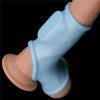 Lovetoy Vibrating Silk Knights Ring with Scrotum Sleeve Blue