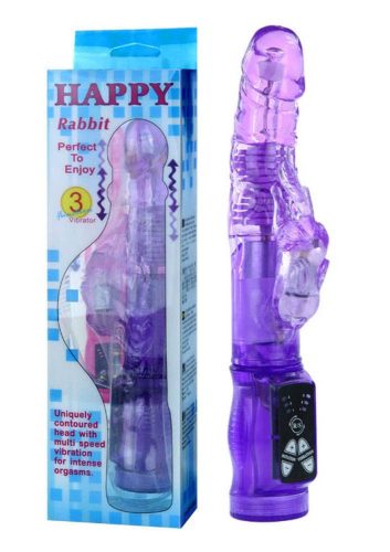 Joy Happy Rabbit Rotation & Wave Vibrator Purple