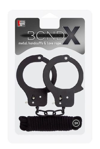 BondX Bondx Metal Cuffs & Love Rope Set Black