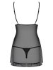 Obsessive 862-CHE-1 chemise & tanga fekete S/M