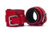 Devil Sticks Hand Cuffs Grain Leather red