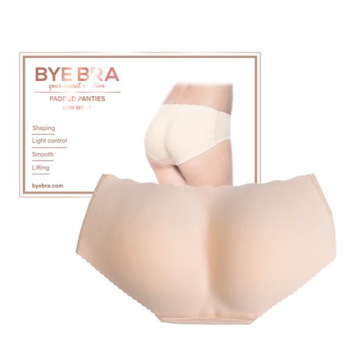 Bye Bra - Padded bugyi Low Waist push up női fehérnemű M nude