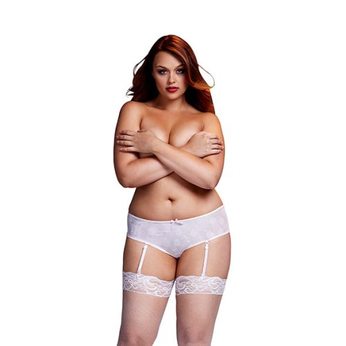 Baci - White Open Crotch Boyshort Panty XL