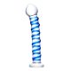 Glas - Blue Spiral Glass Dildo blue