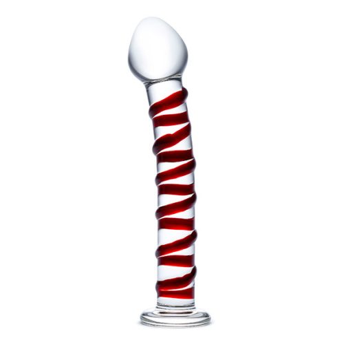 Glas - Mr. Swirly Glass Dildo red