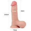 Lovetoy 7.8'' Sliding Skin Dual Layer Dong - Whole Testicle tan