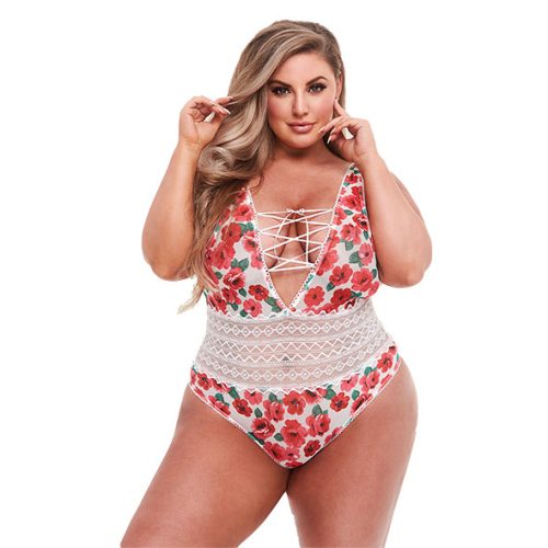 Baci - White Floral Csipke Body Q fehér