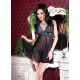 Chilirose CR 4214  L/XL Black Blue Babydoll + String